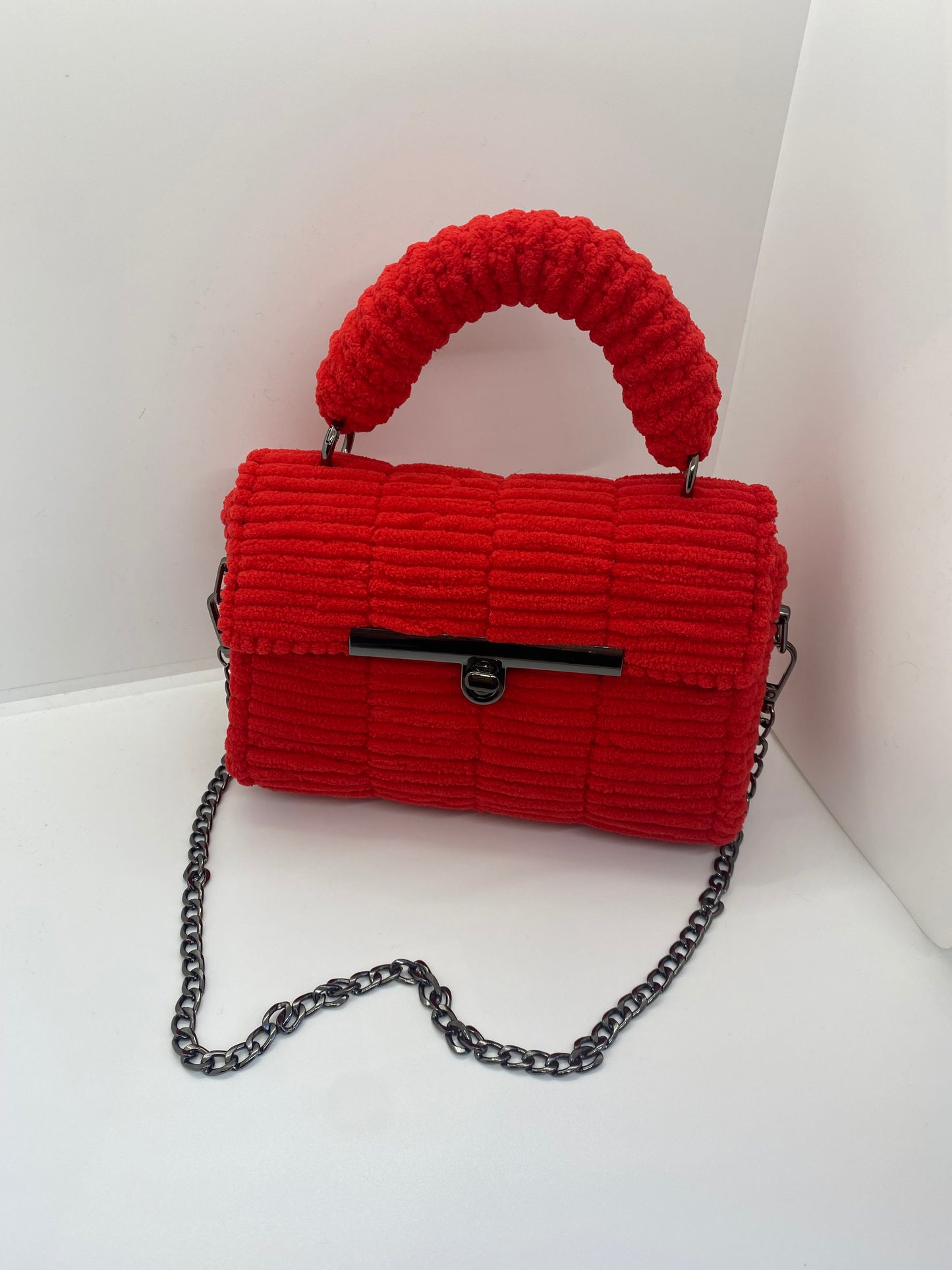 Sac Rouge Effet Chenille