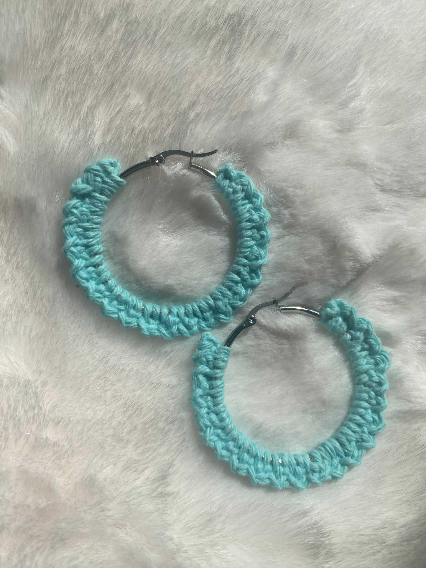 Boucles d'oreilles bleu pastel
