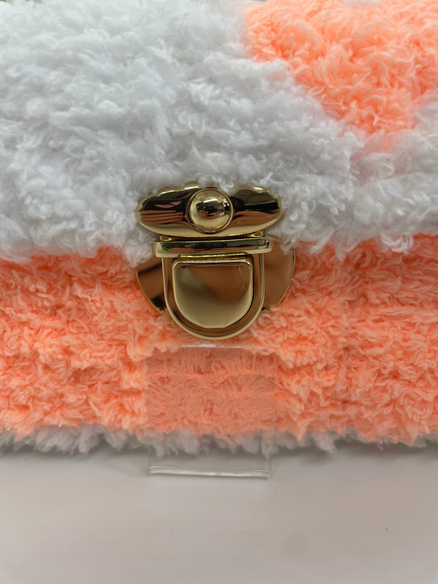 Sac blanc et orange fluffy