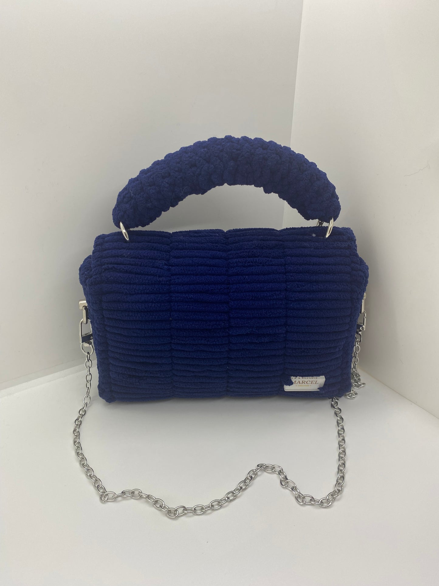 Sac Bleu Foncé Effet Chenille