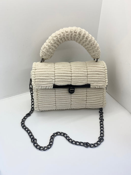 Sac Crème Effet Chenille