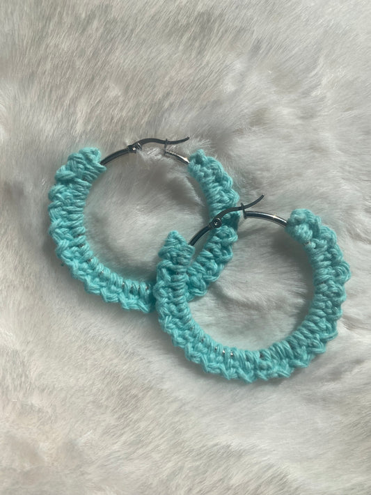 Boucles d'oreilles bleu pastel