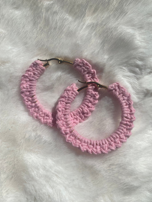 Boucles d'oreilles rose pastel