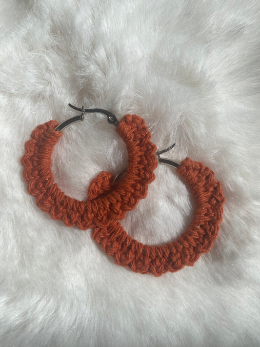 Boucles d'oreilles marron