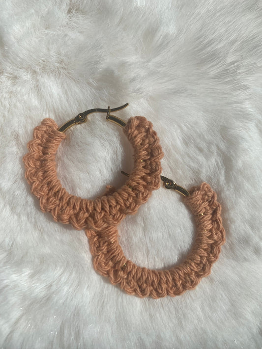 Boucles d'oreilles beige