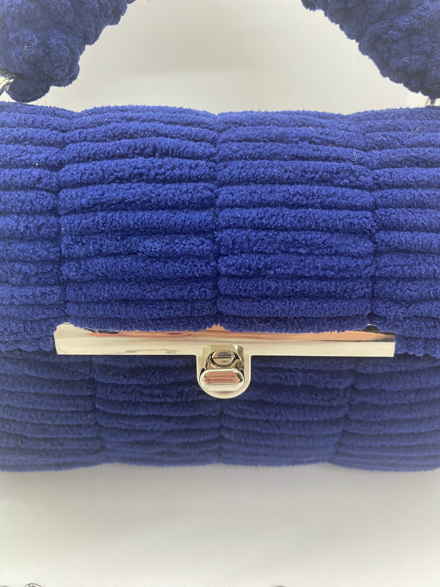 Sac Bleu Foncé Effet Chenille